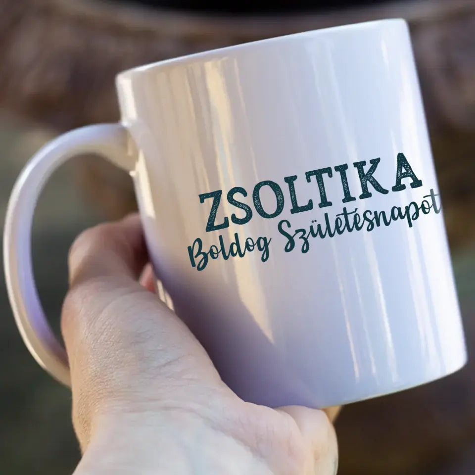 Egyedi képes focis szülinapi bögre gyerekeknek