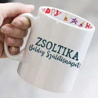 Egyedi képes focis szülinapi bögre gyerekeknek