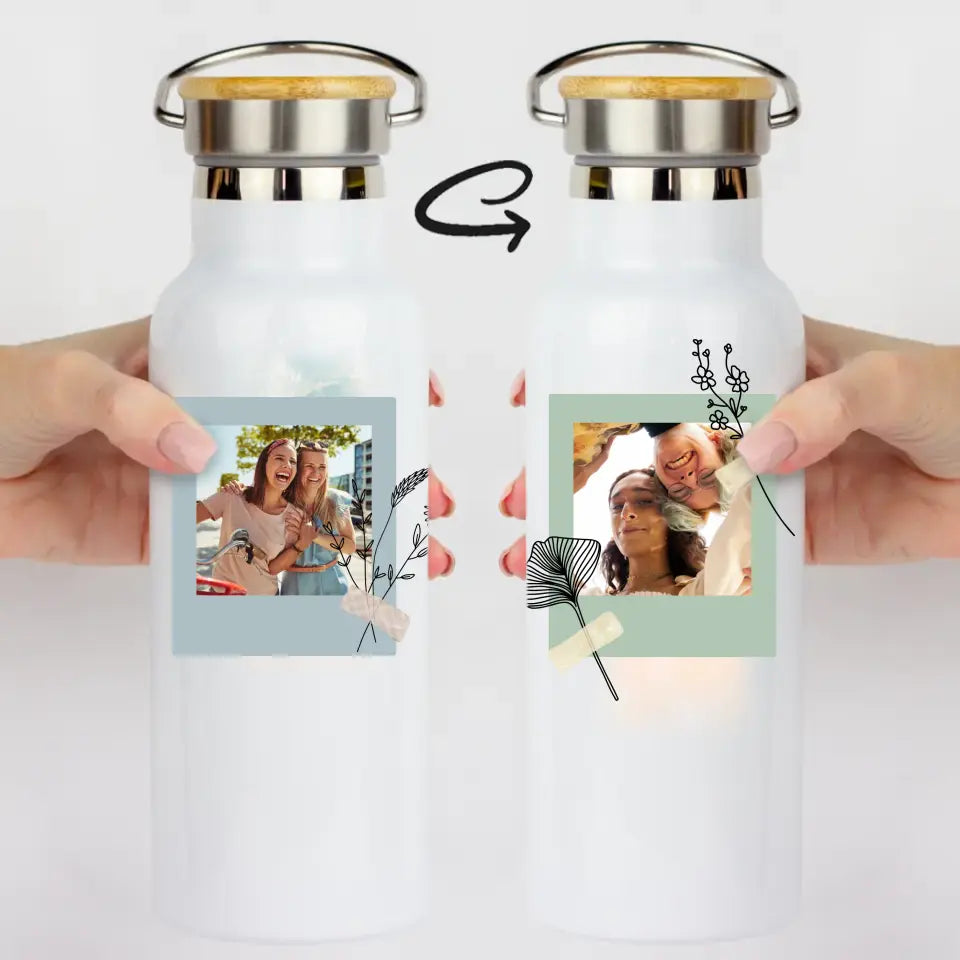 Bambusz fedeles fényképes kulacs