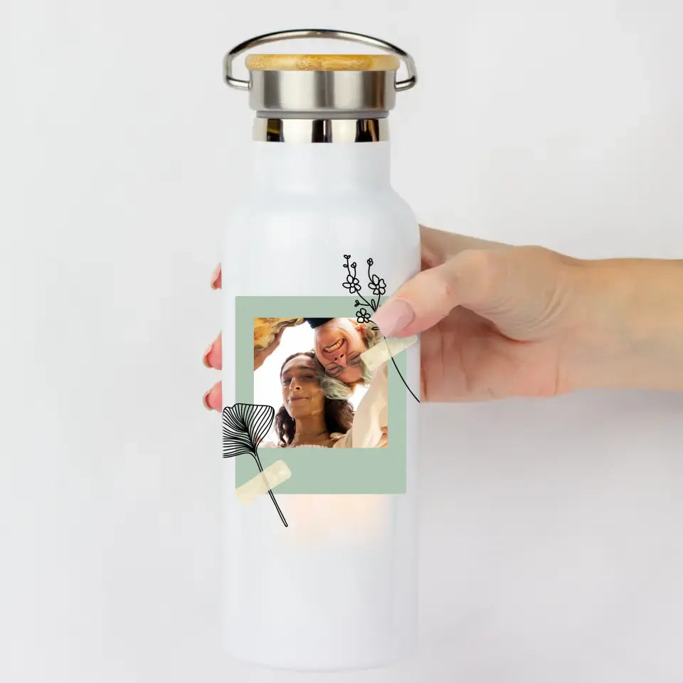Bambusz fedeles fényképes kulacs