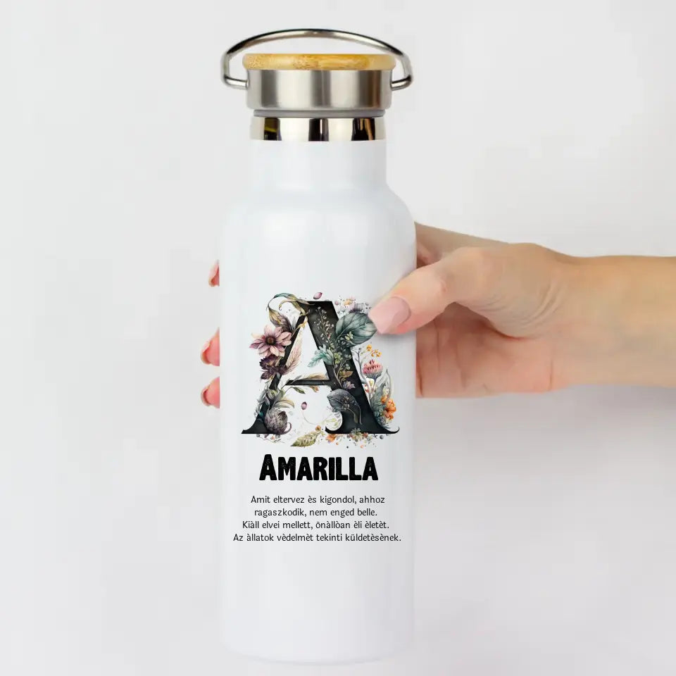 Bambusz fedeles egyedi kulacs névvel