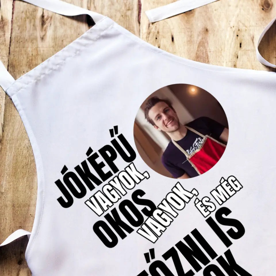 Vicces feliratos kötény nőknek egyedi fényképpel