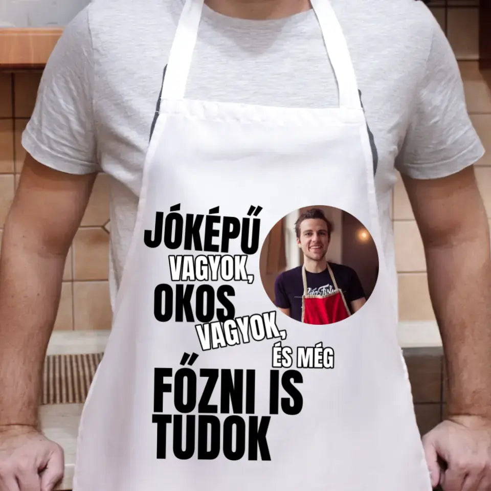 Vicces feliratos kötény nőknek egyedi fényképpel