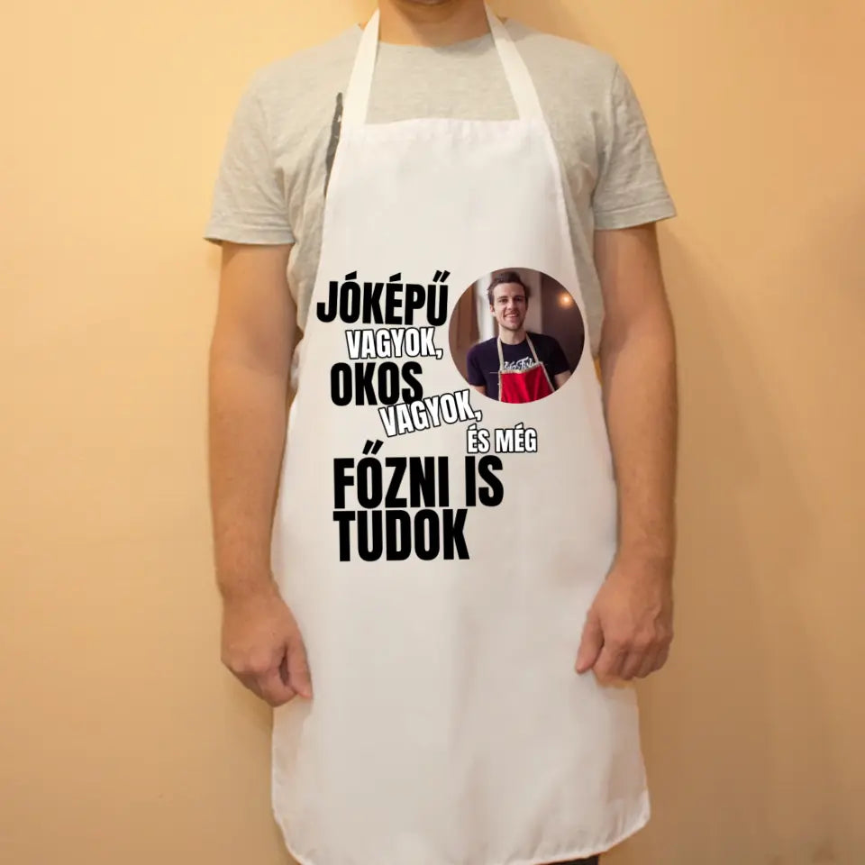 Vicces feliratos kötény nőknek egyedi fényképpel
