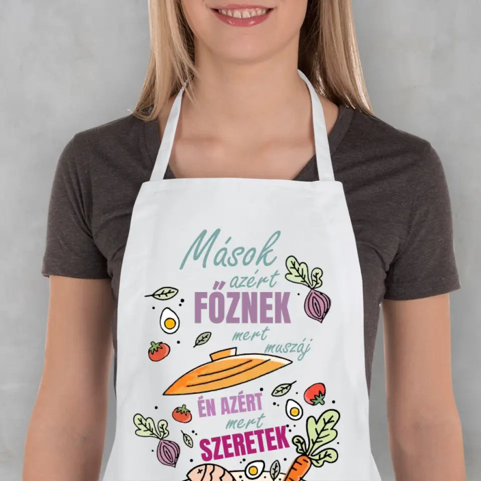 Szeretek főzni női kötény felirattal
