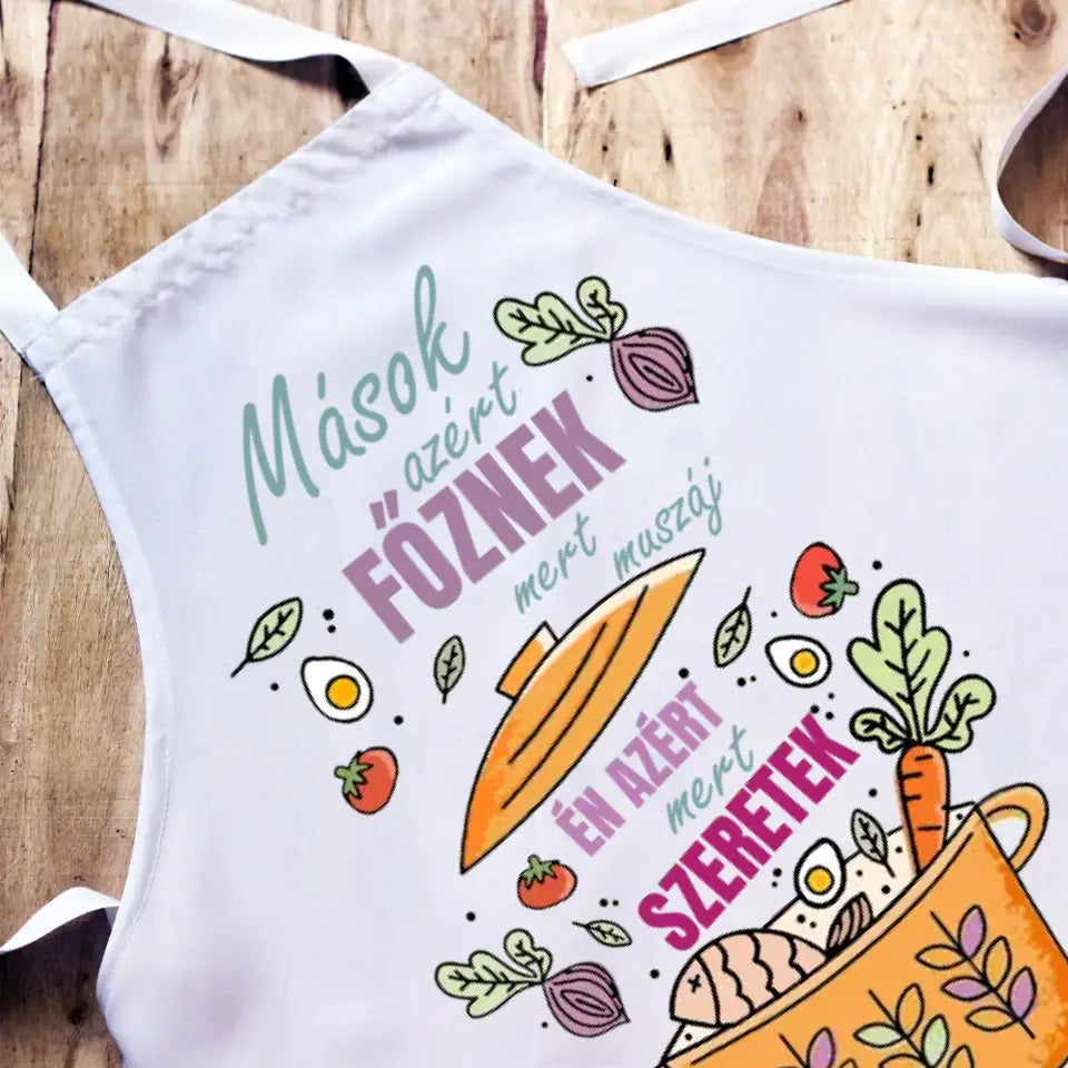 Szeretek főzni női kötény felirattal