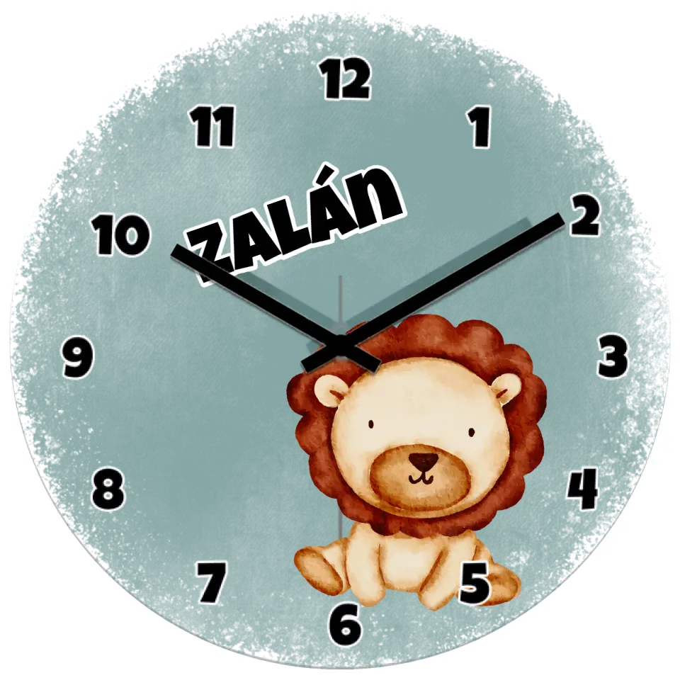 Festett hatású kisállatos ajándék falióra gyerekeknek