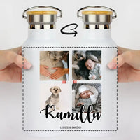 Bambusz fedeles egyedi fényképes kulacs 4 képpel