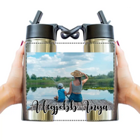 Szívószálas egyedi fényképes kulacs panoráma képpel