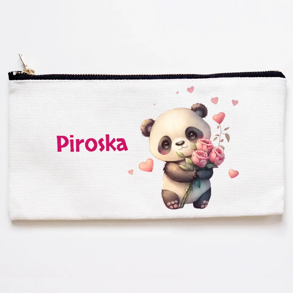 Pandás tolltartó saját névvel