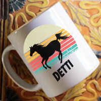 Naplementés lovas bögre egyedi felirattal