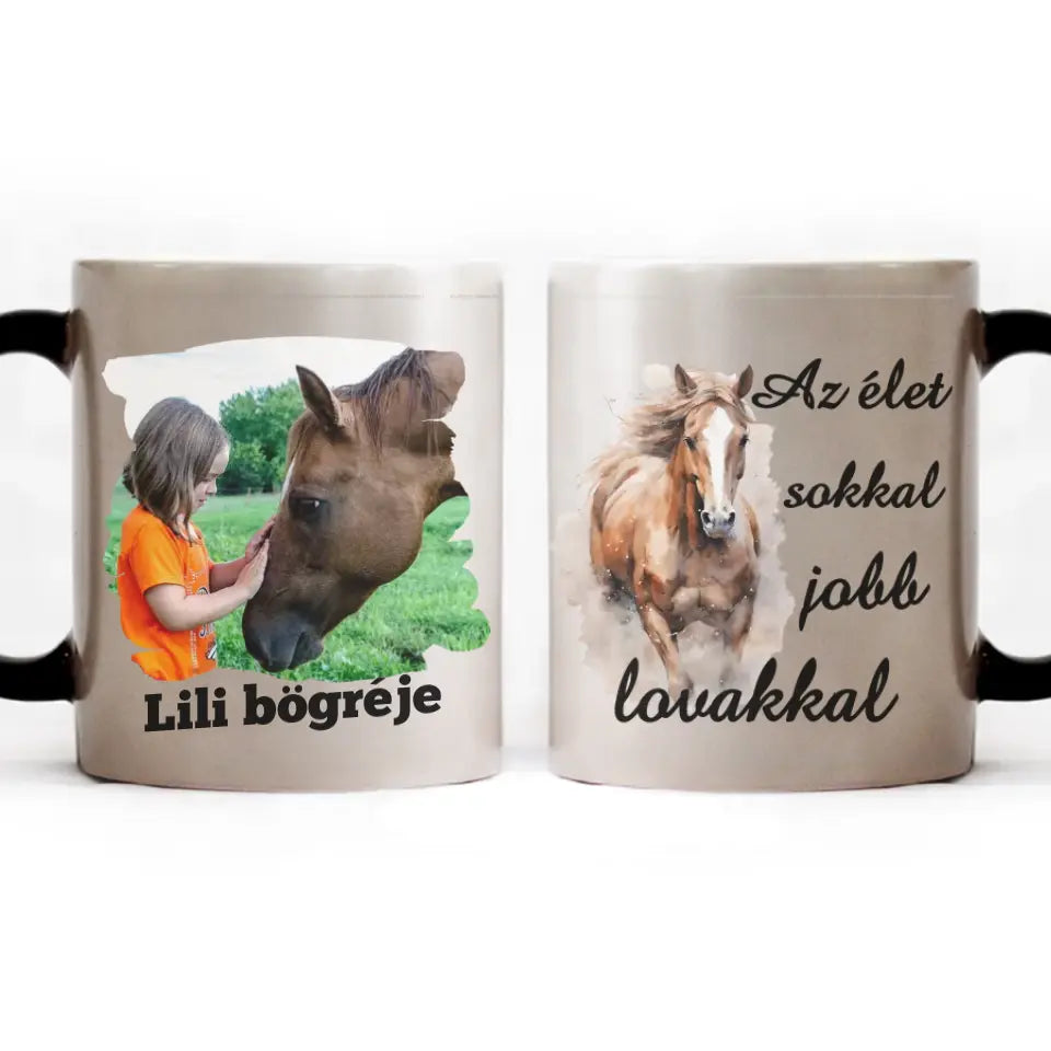 Az élet sokkal jobb lovakkal bögre képpel