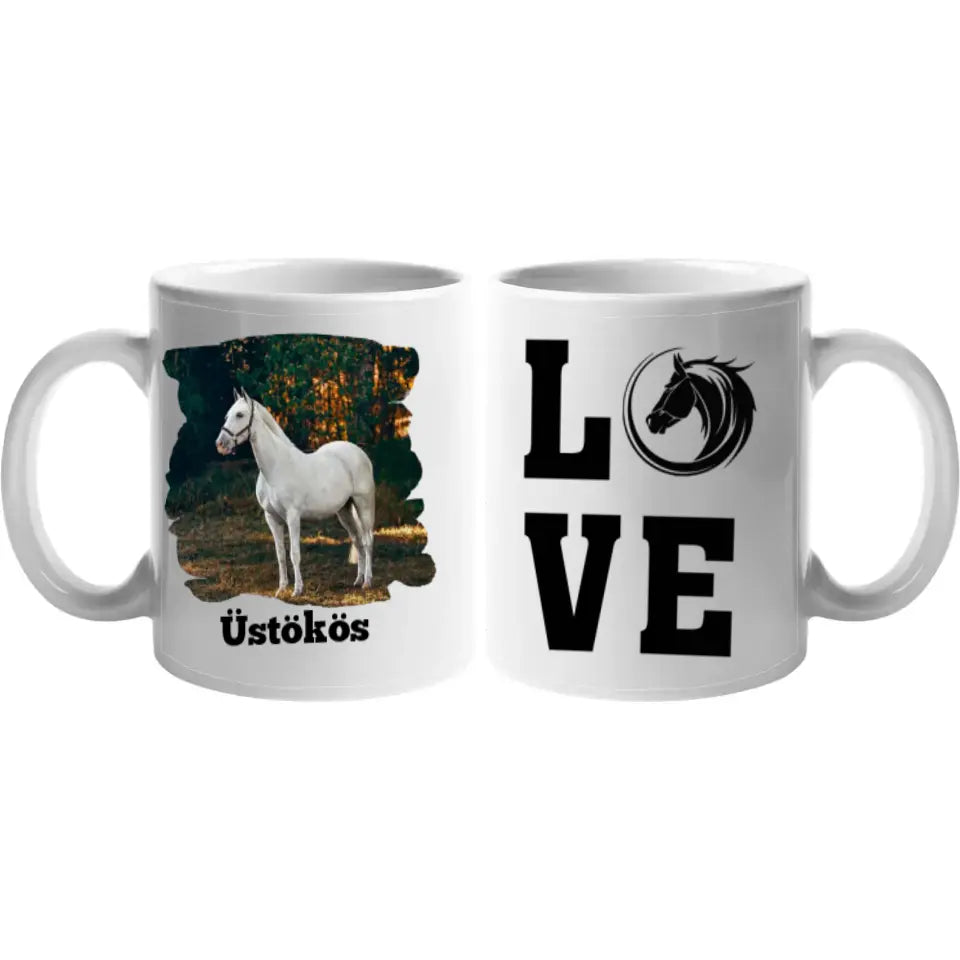 Egyedi fényképes lovas bögre love felirattal