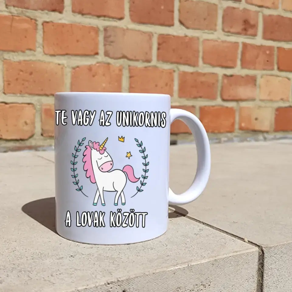 Unikornis lovas bögre egyedi képpel