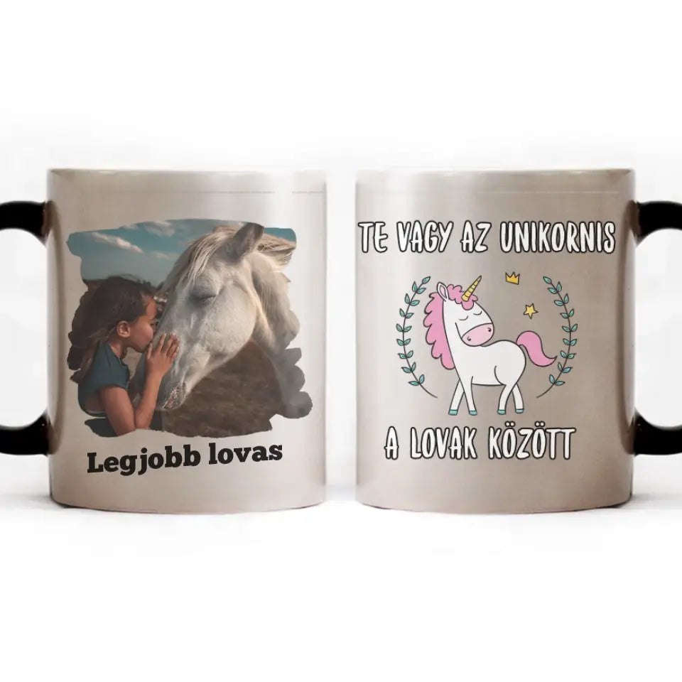 Unikornis lovas bögre egyedi képpel