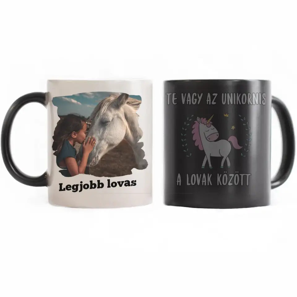 Unikornis lovas bögre egyedi képpel