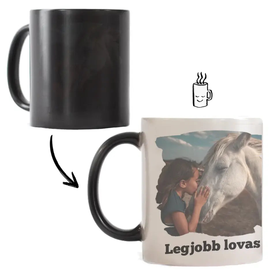 Unikornis lovas bögre egyedi képpel