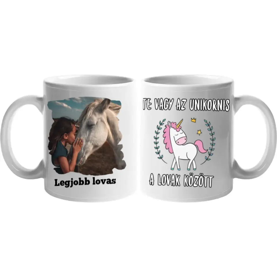 Unikornis lovas bögre egyedi képpel