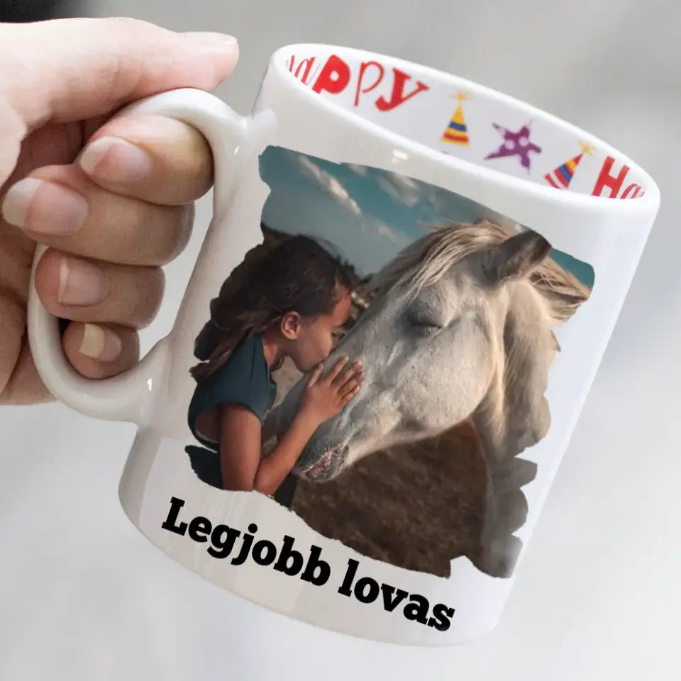 Unikornis lovas bögre egyedi képpel