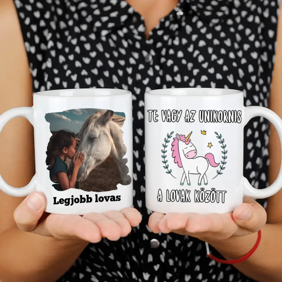 Unikornis lovas bögre egyedi képpel