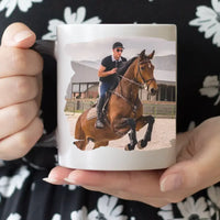 Vicces feliratos lovas bögre fényképpel