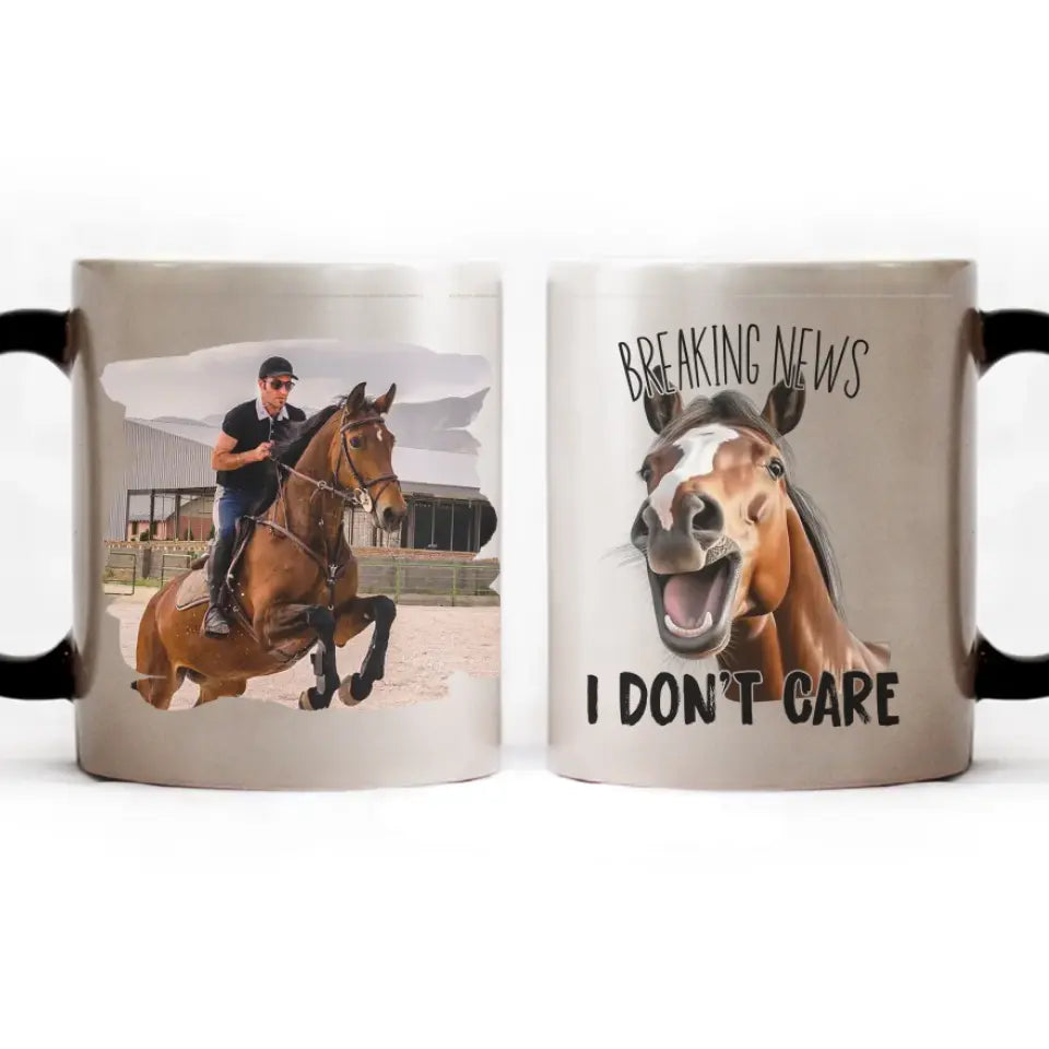 Vicces feliratos lovas bögre fényképpel