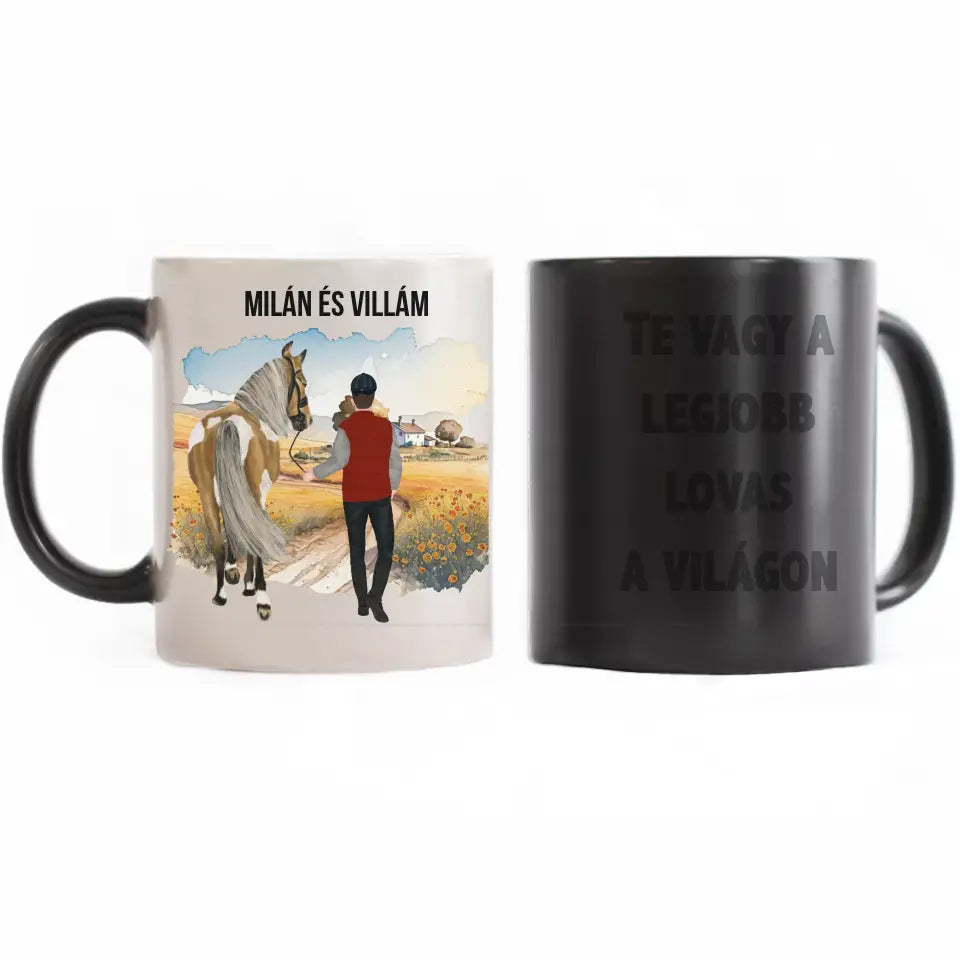 Egyedi lovas bögre férfiaknak