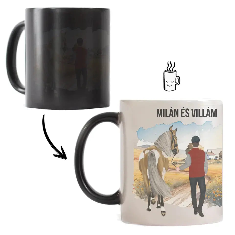 Egyedi lovas bögre férfiaknak