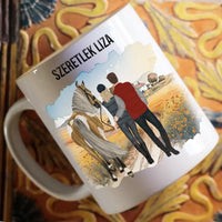 Választható karakteres egyedi karácsonyi ajándék bögre - cuki család