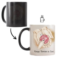 Karácsonyi kéz a kézben bögre tappanccsal és egyedi felirattal