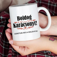 Boldog Karácsonyt egyedi képes ajándék bögre
