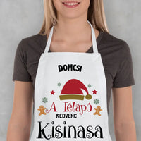 Télapó inasa karácsonyi kötény névvel