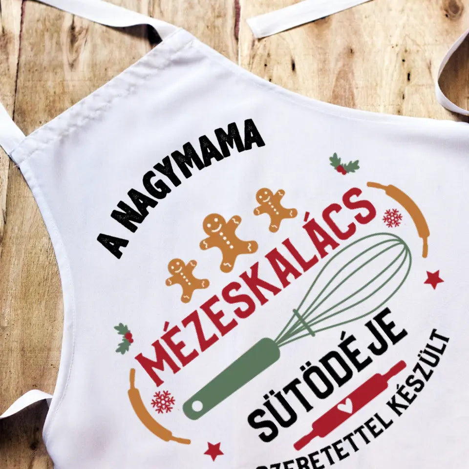Mézeskalács sütöde kötény névvel