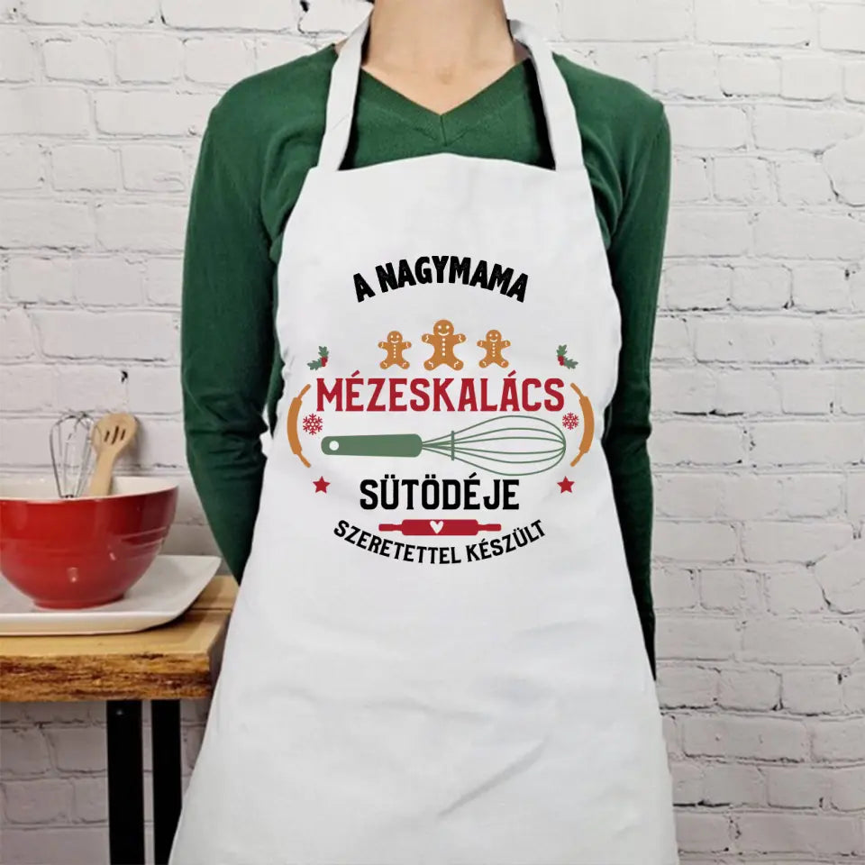 Mézeskalács sütöde kötény névvel