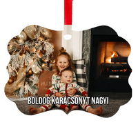 Egyedi fényképes karácsonyi hosszúkás dísz