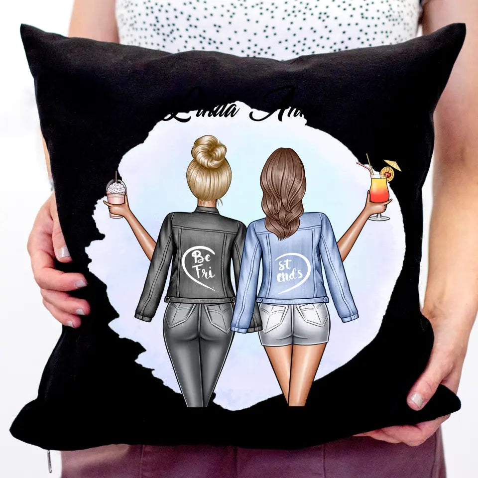 Legjobb barátnős fekete párna