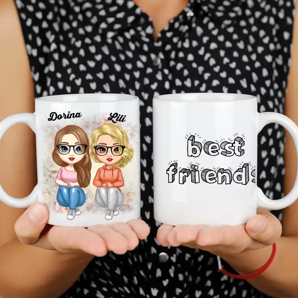 Cuki karakteres legjobb barátnő bögre