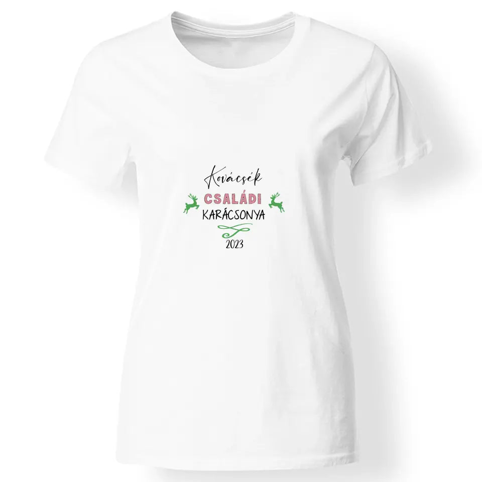 Egyedi családi karácsonyos női póló