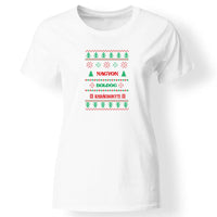 Kötött mintás karácsonyi női póló