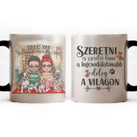 Karácsonyi pár kutyákkal ajándék bögre