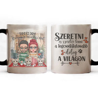 Karácsonyi pár macskákkal ajándék bögre