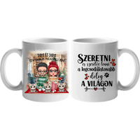 Karácsonyi pár macskákkal ajándék bögre