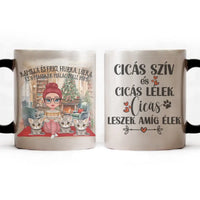 Karácsonyi gazdi macskákkal ajándék bögre választható fiú és lány karakterrel