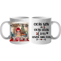 Karácsonyi gazdi macskákkal ajándék bögre választható fiú és lány karakterrel