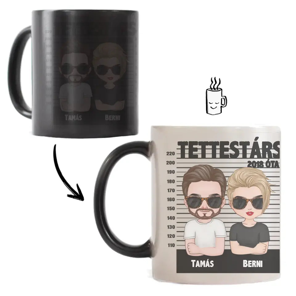 Egyedi bögre pároknak szerkeszthető karakterekkel