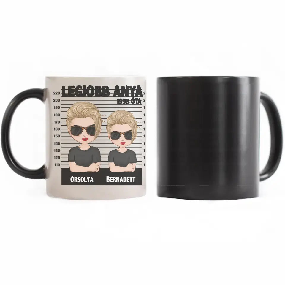 Apa gyermekeivel bögre szerkeszthető karakterekkel 