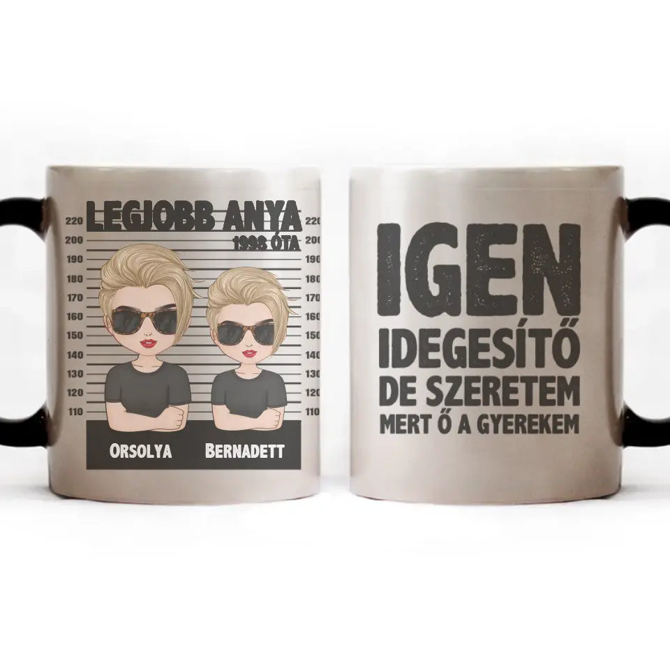 Apa gyermekeivel bögre szerkeszthető karakterekkel 