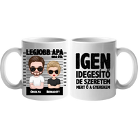 Apa gyermekeivel bögre szerkeszthető karakterekkel 