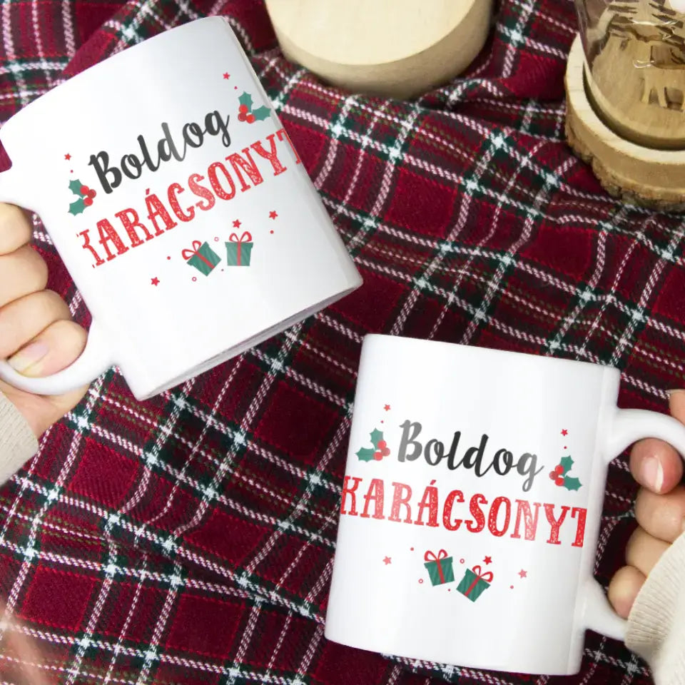 Feliratos Karácsonyi Bögre választható felirattal