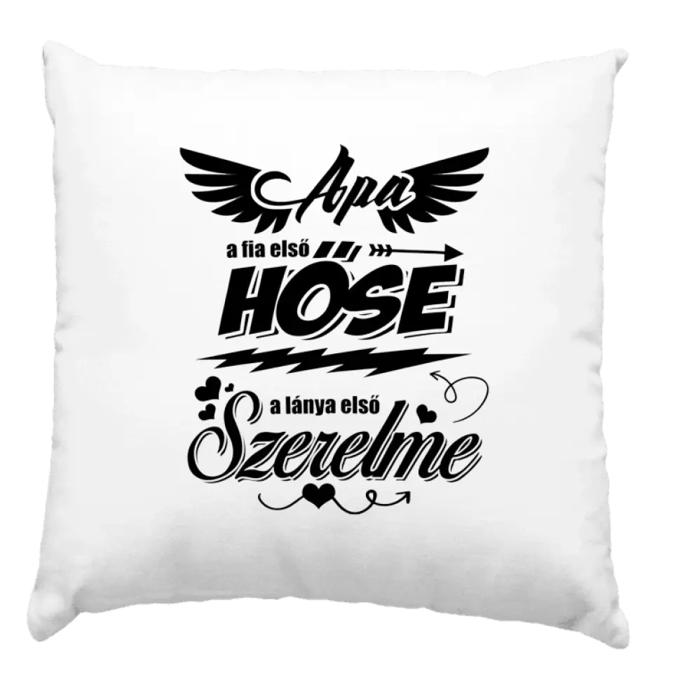 Apák napi feliratos párna választható mintával